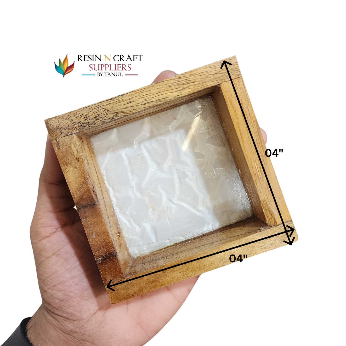 04"X04" Floating Acrylic Frames In Teakwood