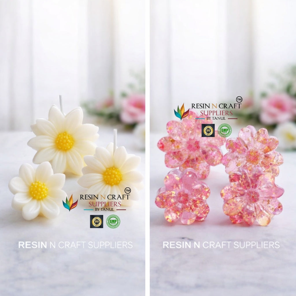 Daisy Flower 5 Cavity Silicone Mold – Multi Size Candle & Resin Art Mold (RHBR39-03M)