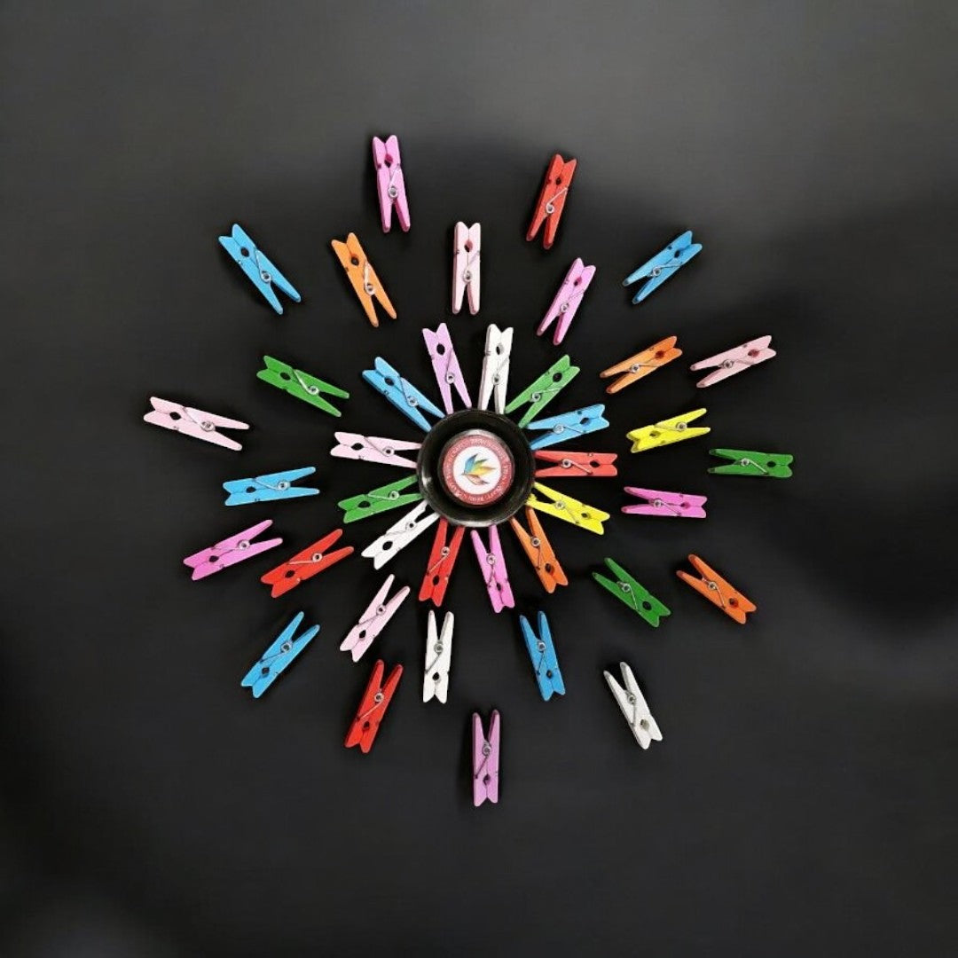 2.5 CM Wooden Clips Mix Colors 100 pc