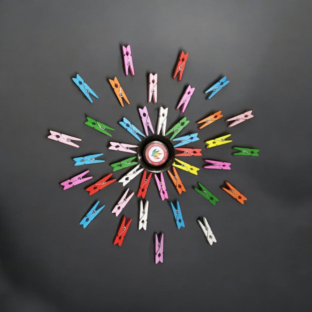 3.5 CM Wooden Clips mix Colors 100 pc