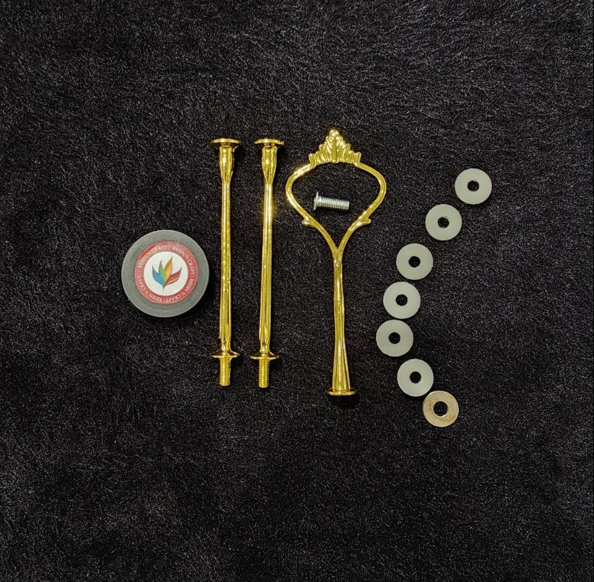 Metal Cake Stand (Gold) /3 Tier Cake Stand Gold Crown Metal Fittings