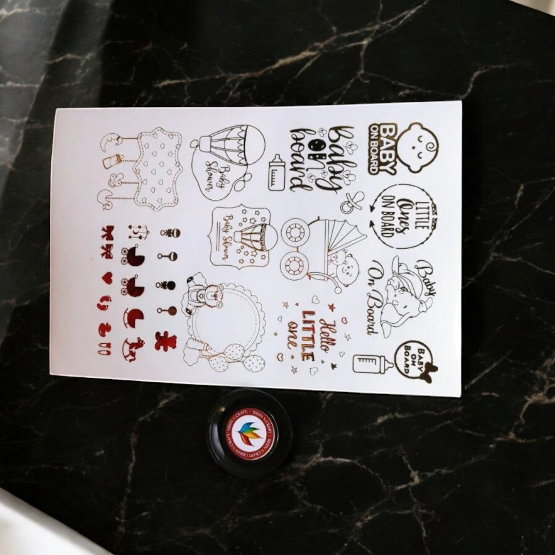 A5 BABY EMBOSSED STICKER SHEET