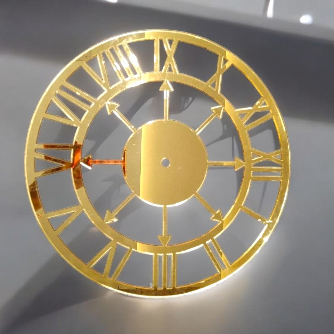 12 " Roman Golden Acrylic Clock Ring