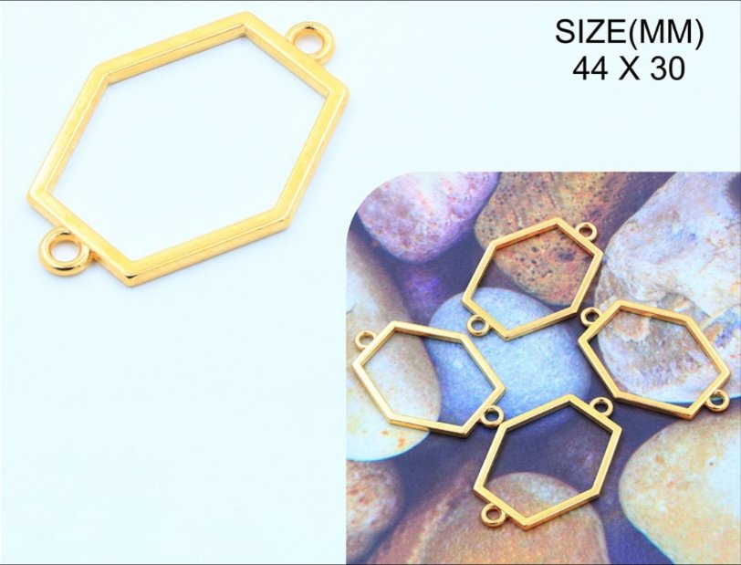 GOLD LONG HEXAGON RAKHI & BRACEL