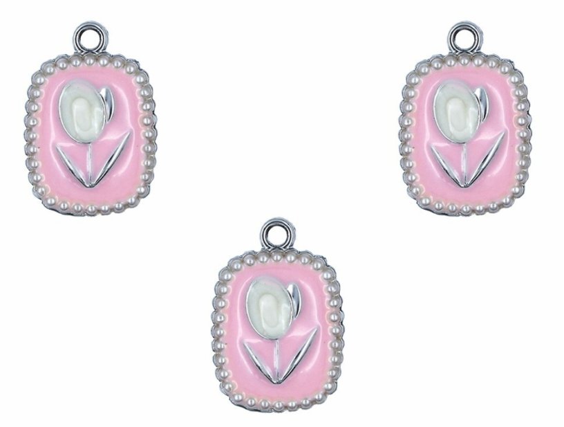 TULIP FLOWER ENAMEL PENDANT CHARM