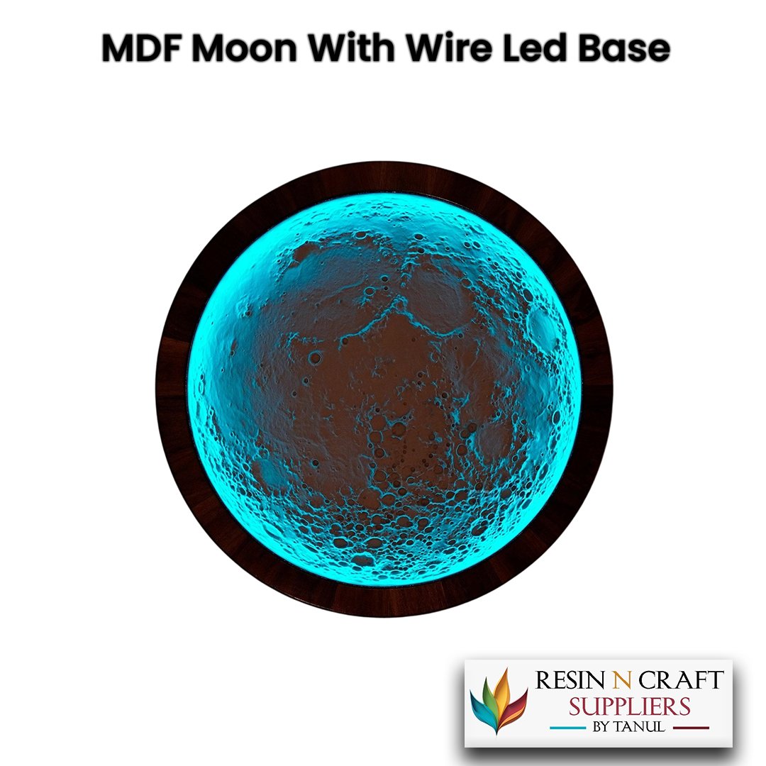 12"MDF Moon With Wire Led Base