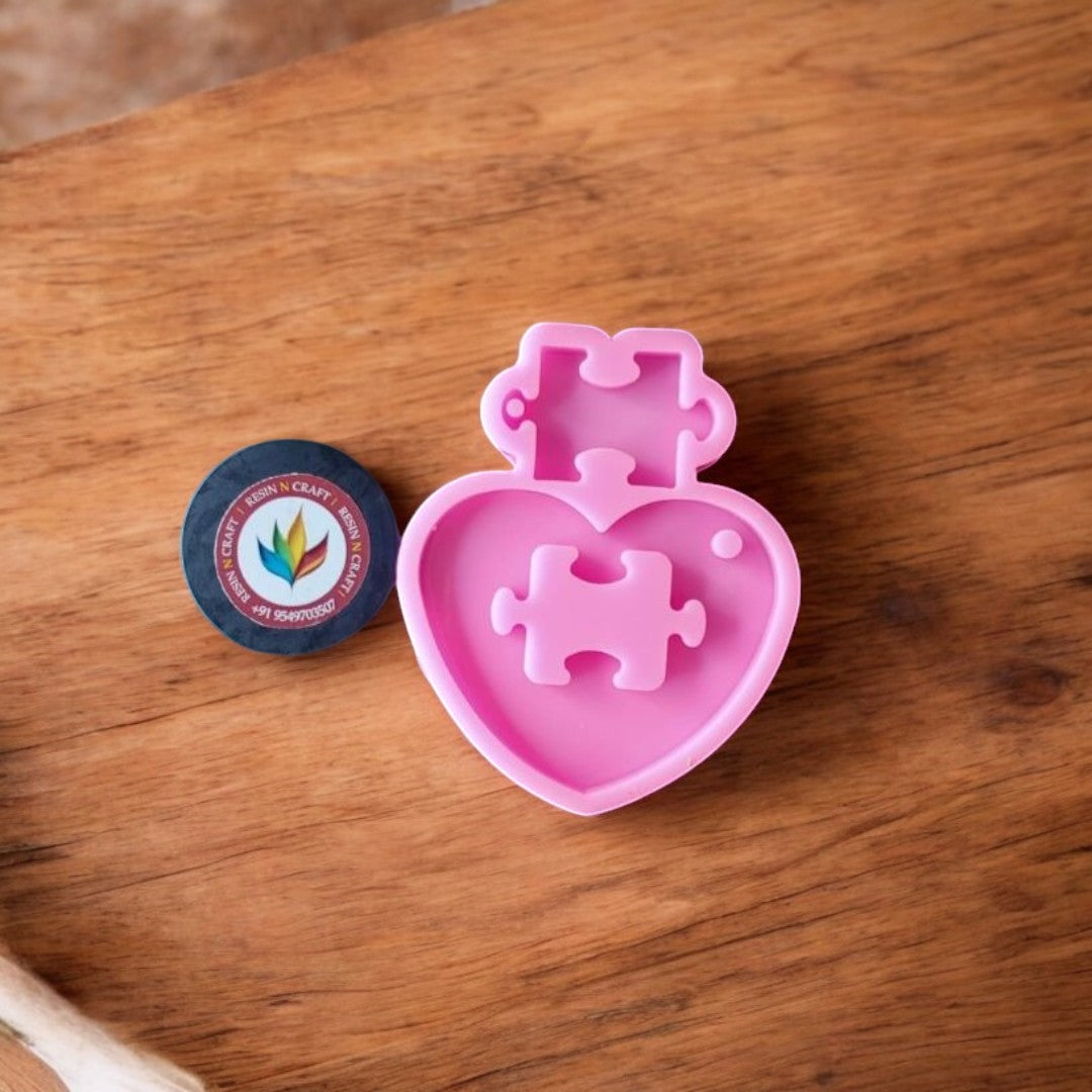 2 CAVITY HEART PUZZLE SHAPE MOULD