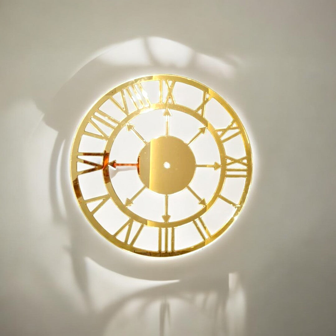 12 " Roman Golden Acrylic Clock Ring
