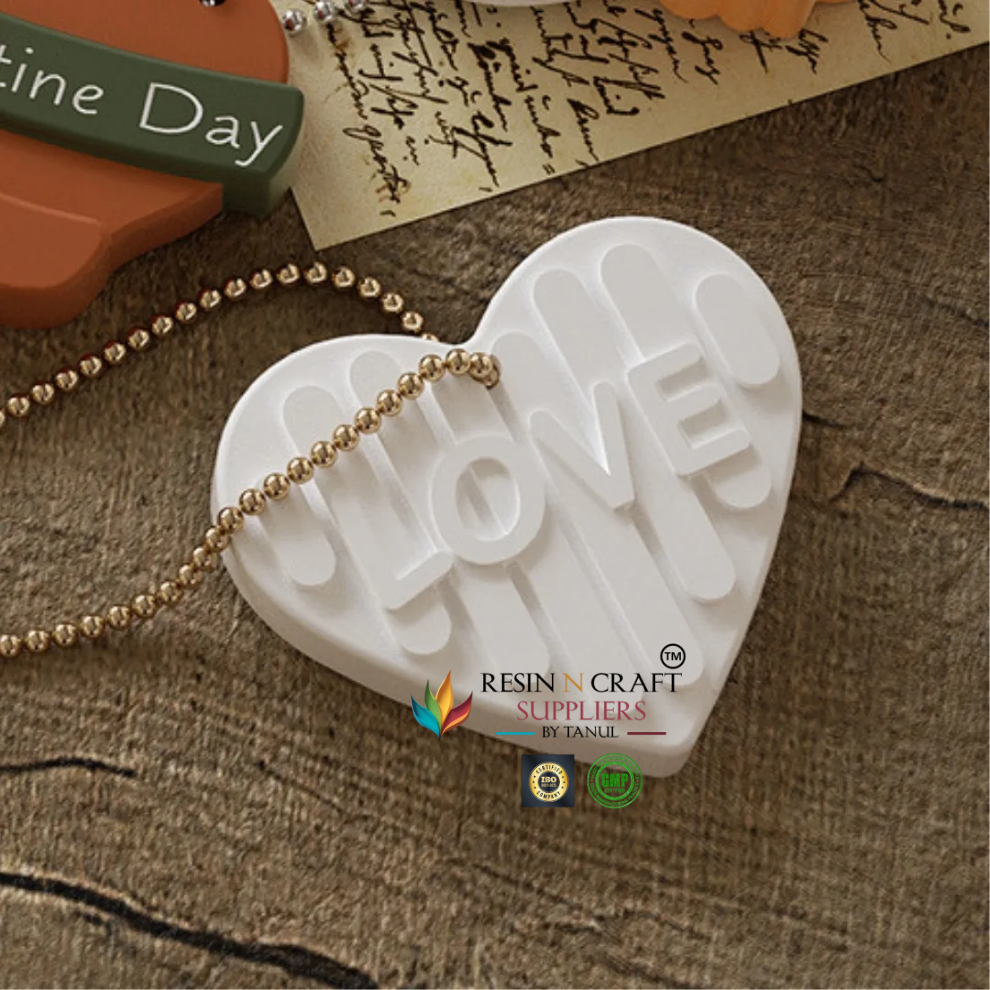 Heart Shaped Pendant Mold with Love Letters (RRM0274)