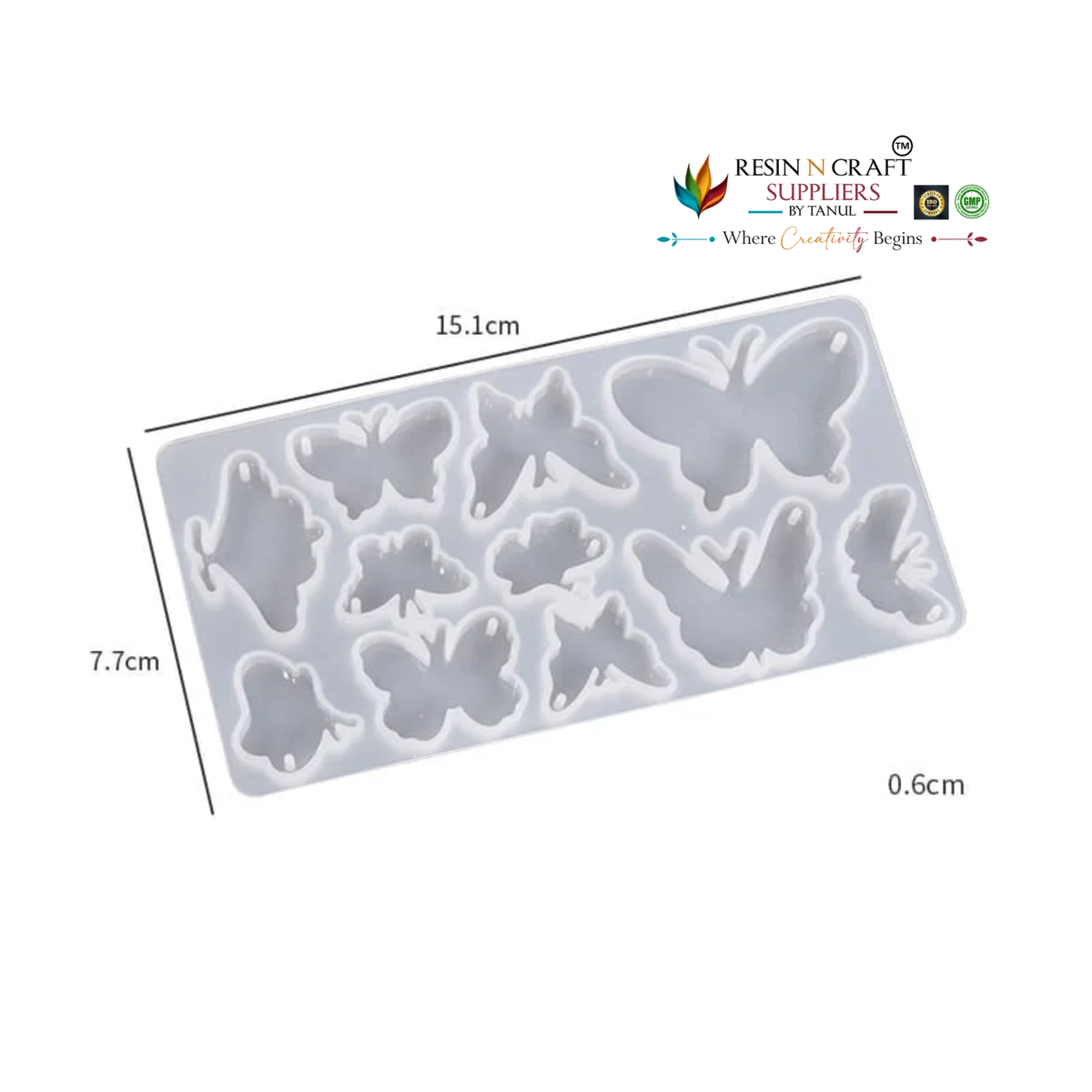11-in-1 Butterfly Silicone Mould for Resin Art & DIY Crafts – 15.1 × 7.7 cm (RSM1368M)