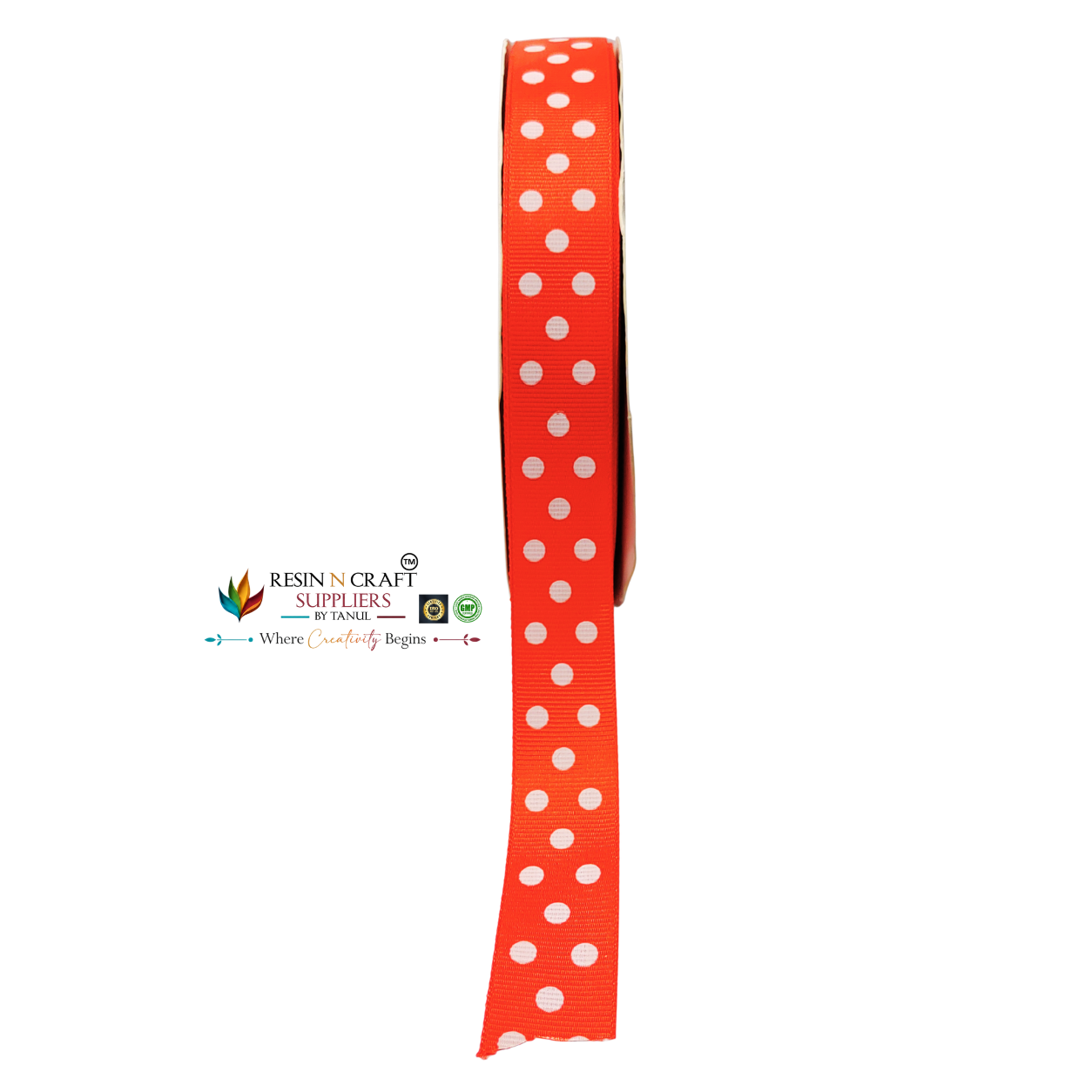 Red Polka Dot Grosgrain Ribbon Roll – 90 Meter (3 CM Width)