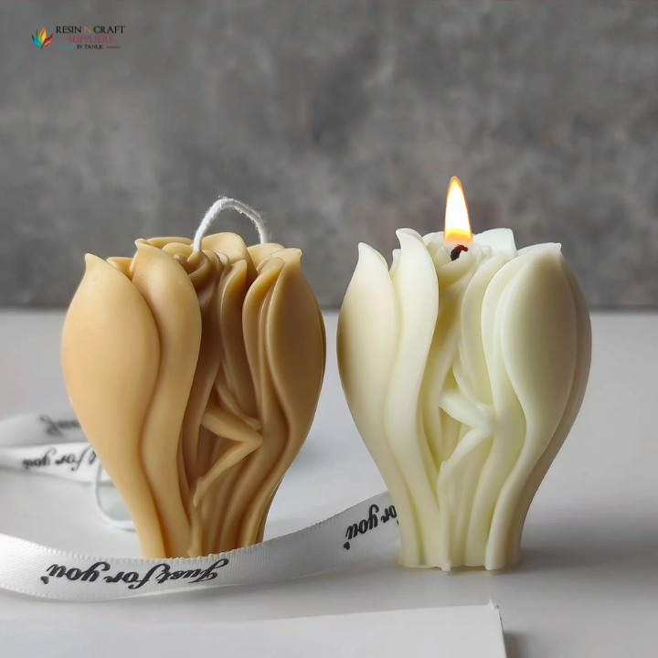 RHM0148 3D Fairy In Rose Petals Pillar Handmade Mould