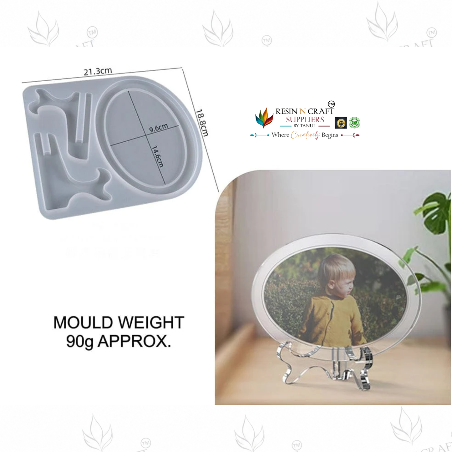 Oval Photo Frame with Stand Silicone Mould | Resin Photo Display Frame Mold | DIY Epoxy & UV Resin Home Decor Mould | RSM0818/86721M