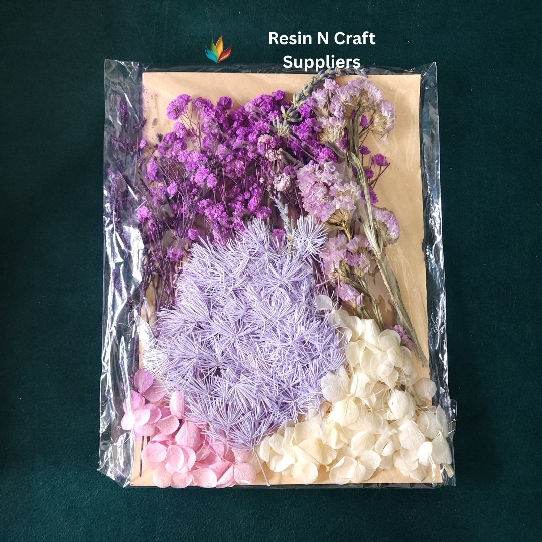 Dry Flower Card Packing (Purple & White) (CP010)