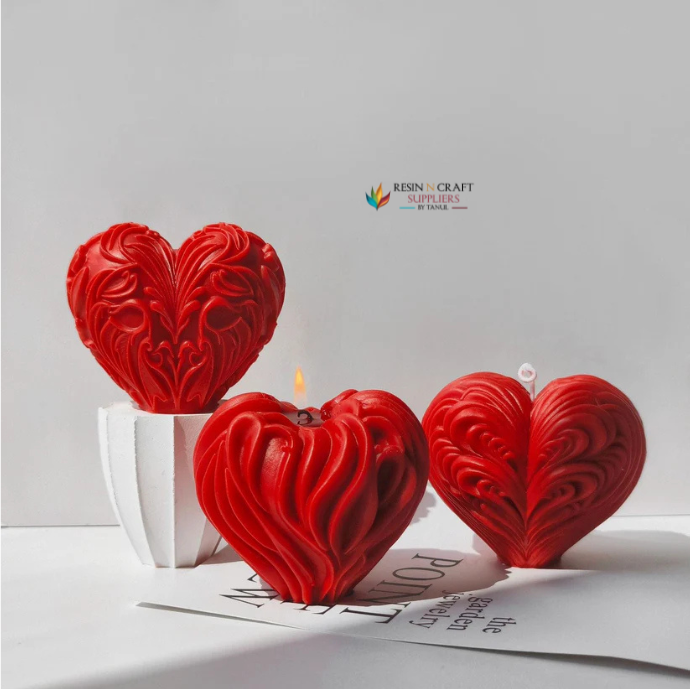 3D Valentine's Day Heart Candle Handmade Mould