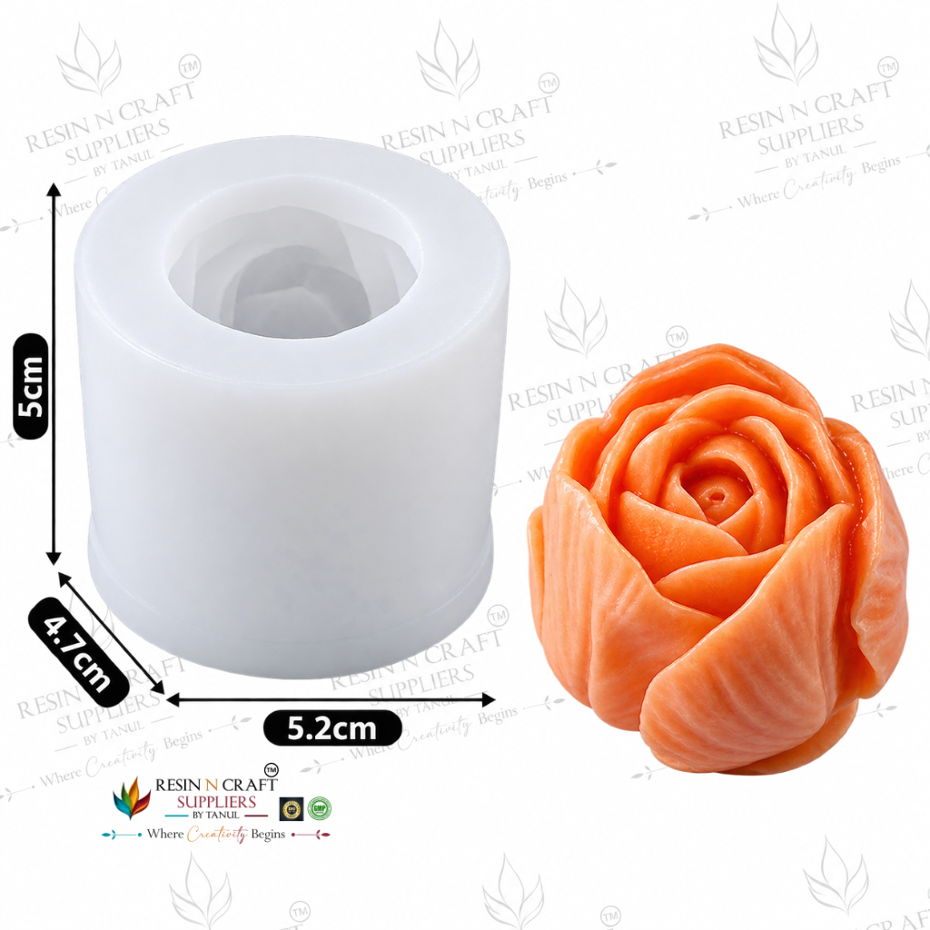 3D Rose Flower Candle Silicone Mould – Realistic Rose Bud Candle Making Mould (RHM0037M)