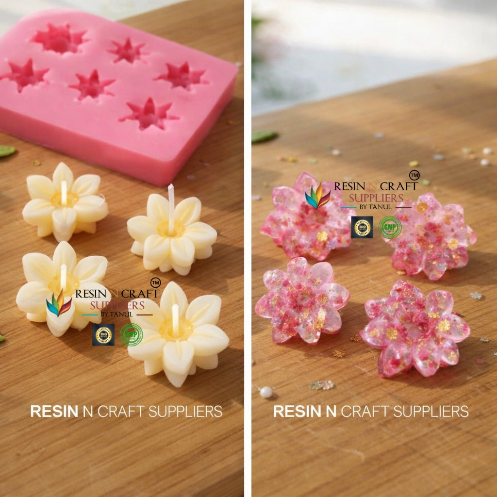 6 Cavity Mini Lotus Flower Silicone Mold – Candle & Resin Art Mold (RHBR39-05M)