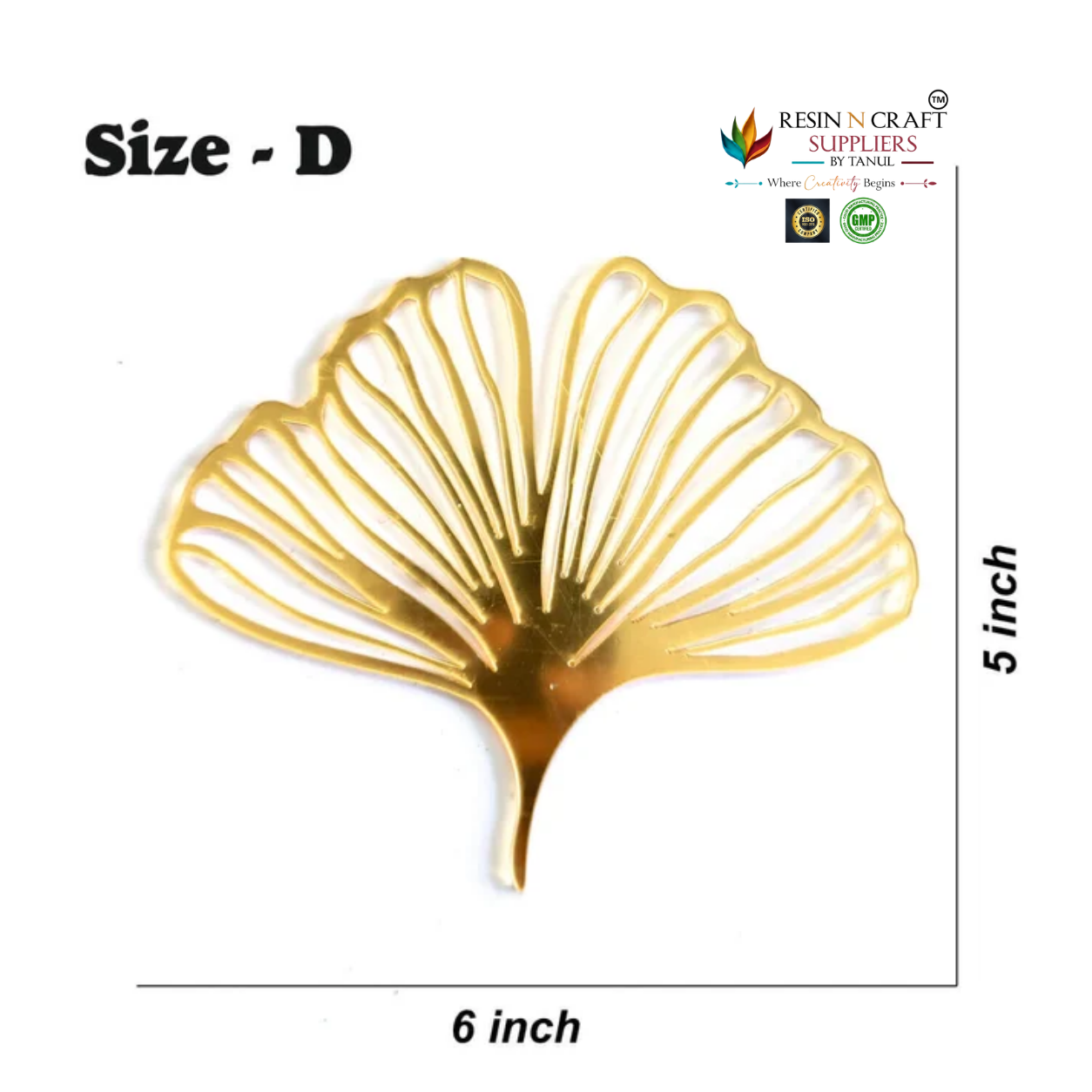 Ginkgo Leaf Gold Acrylic Cutout – Premium Nature-Inspired Décor