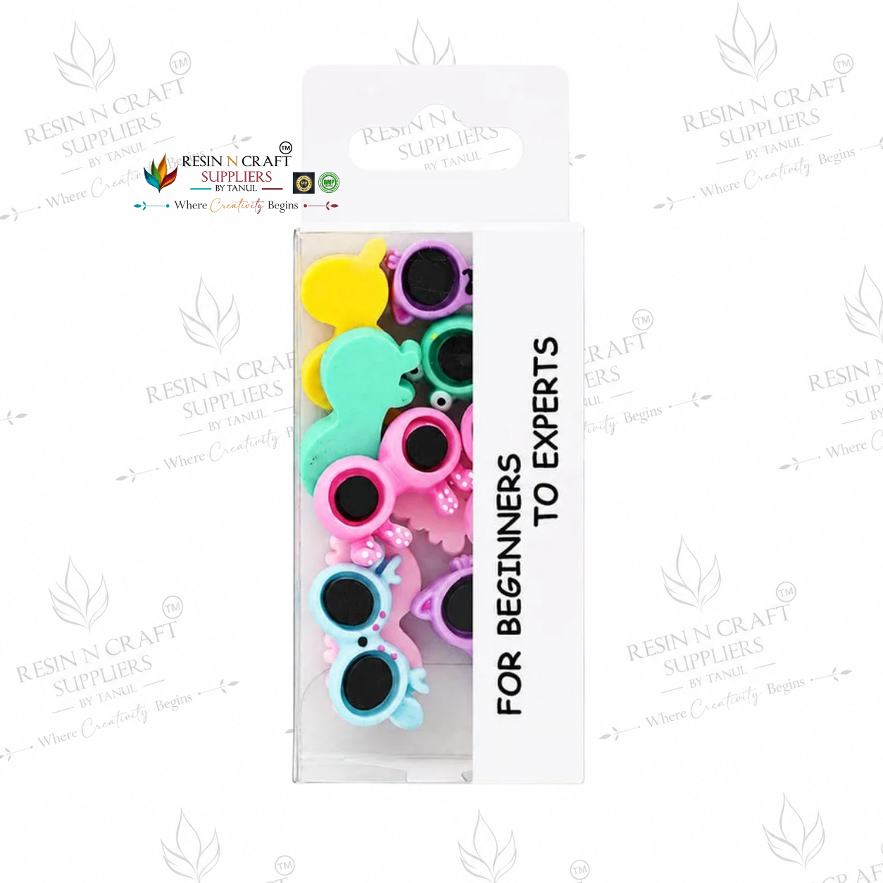 3D Cute Sunglasses Embellishments Pack – Assorted Resin Charms for DIY Craft, Scrapbooking & Decoration