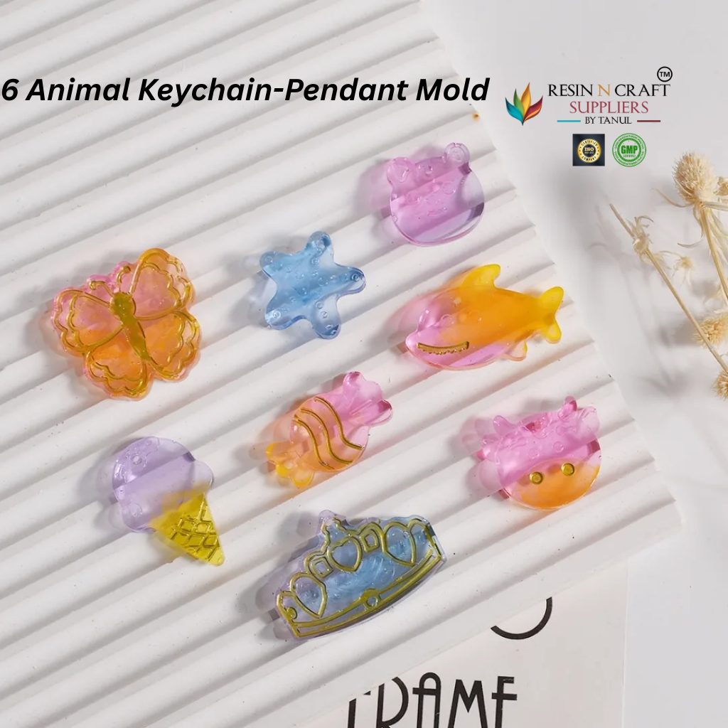 6 Animal Keychain-Pendant Mold – Cute Mini Silicone Mold RDI-RRM-0007M