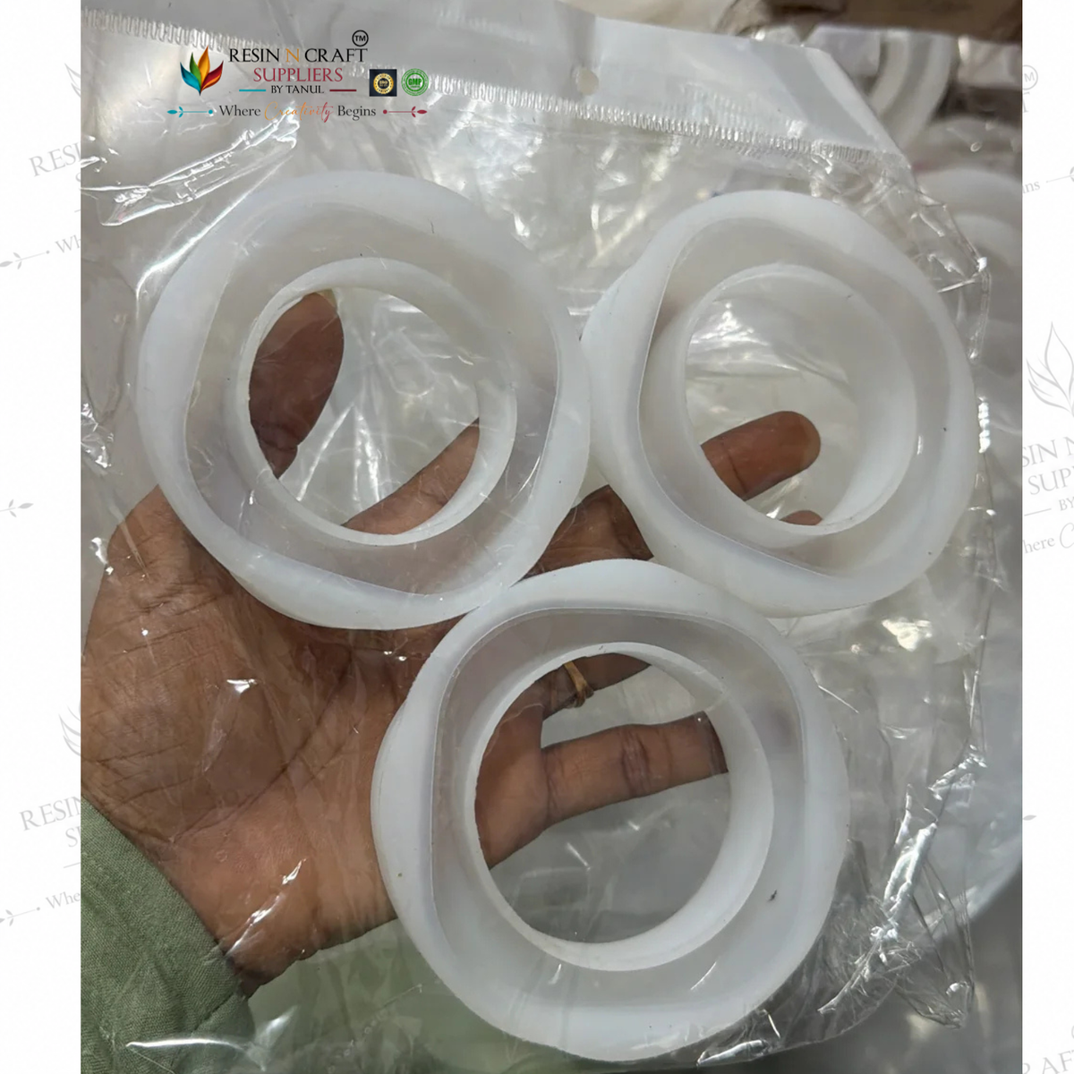 3 Pc Twisted Kada Bangle Silicone Mould – 9.5 CM | Resin Art & Bracelet Making