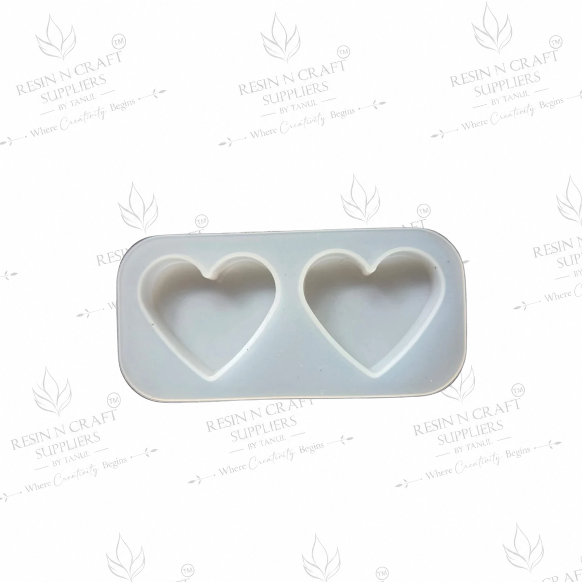 2 Cavity Heart Silicone Mould – 1 Inch | Heart Mould for Resin Art & DIY Crafts