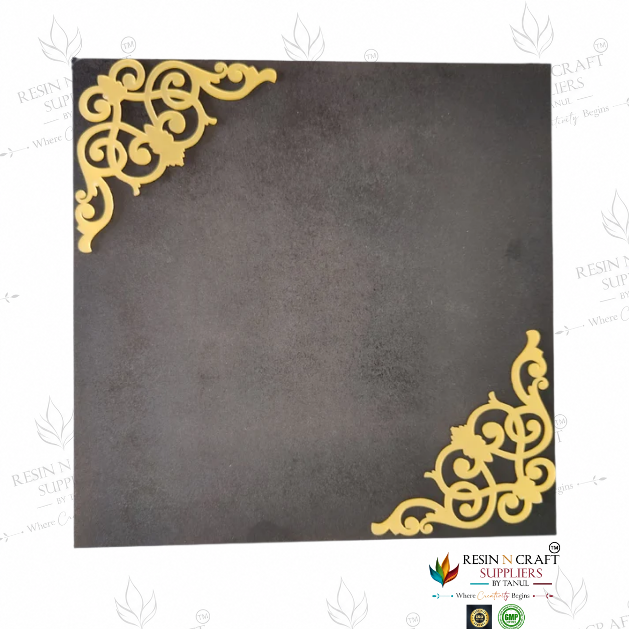 Acrylic Corner Cutout – Design 01 | Premium Gold Decorative Corner Set
