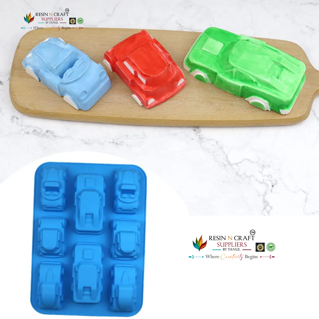 8 Multi-Cavity Assorted Sports Cars & Race Cars Silicone Mould for DIY Concrete Art, Resin Crafts, Soap Making & Cake Making (RSM1438M)