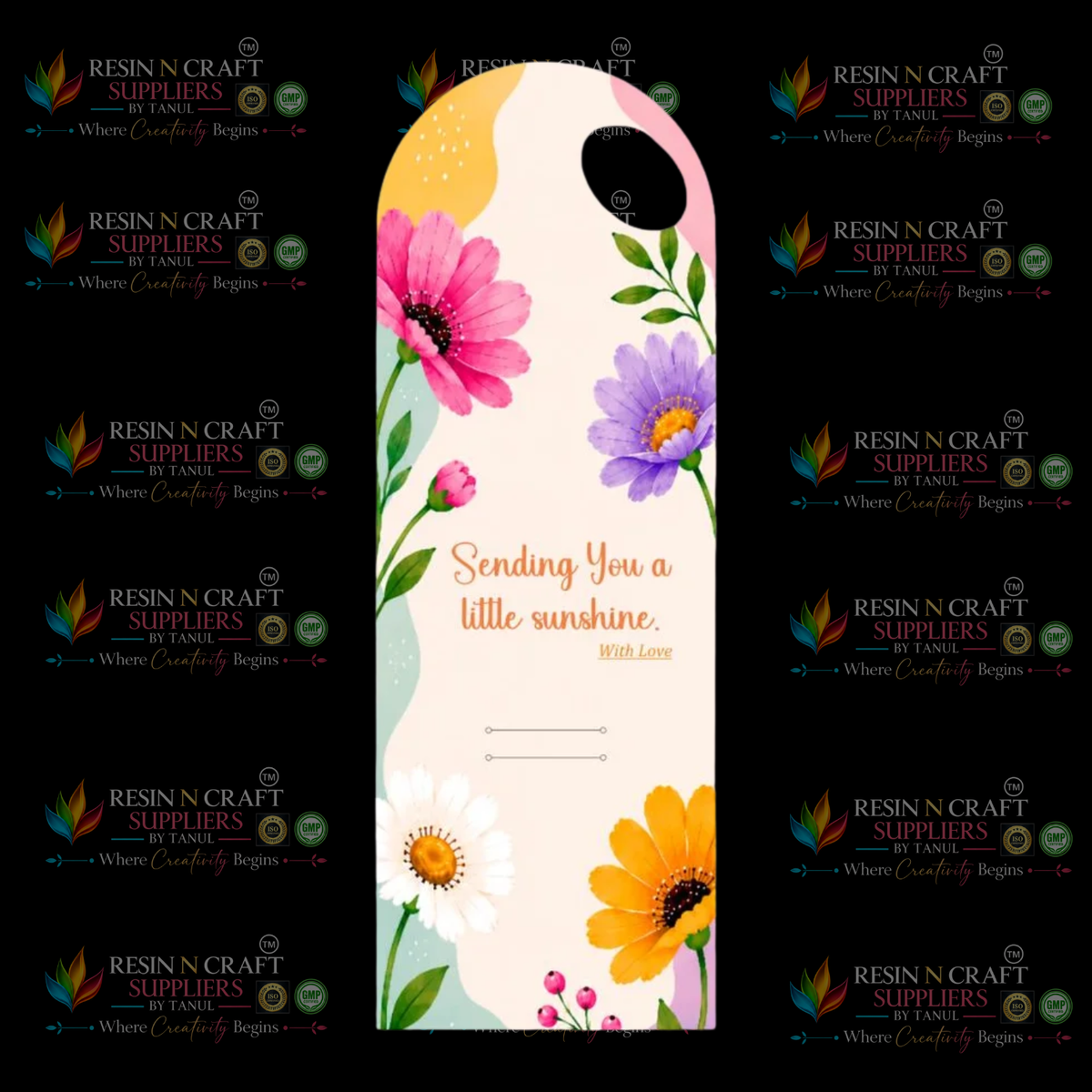 Pipe Cleaner Packaging Card 5 Pc Pack – Decorative Card for Pipe Cleaner Flowers & DIY Crafts (DESIGN 9)