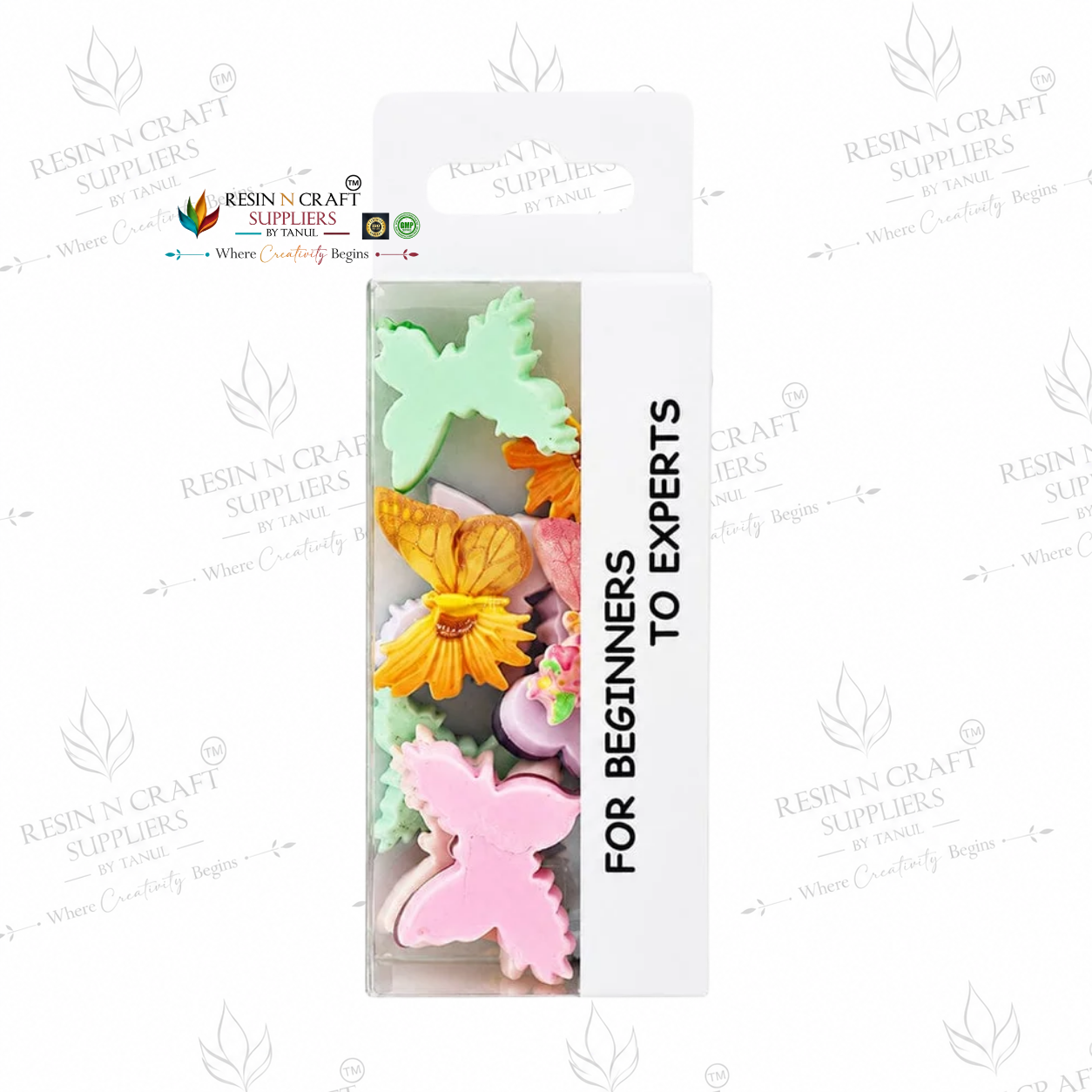 3D Butterfly & Flower Embellishments Pack – Assorted Resin Charms for Resin Art, Craft & DIY (RFM002A)