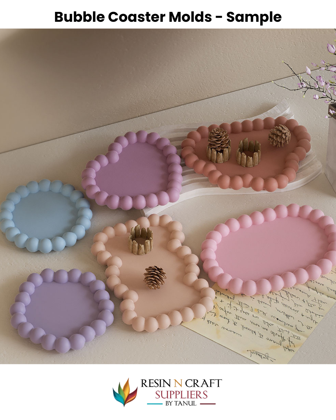 Uneven Rectangular Bubble Coaster Mold