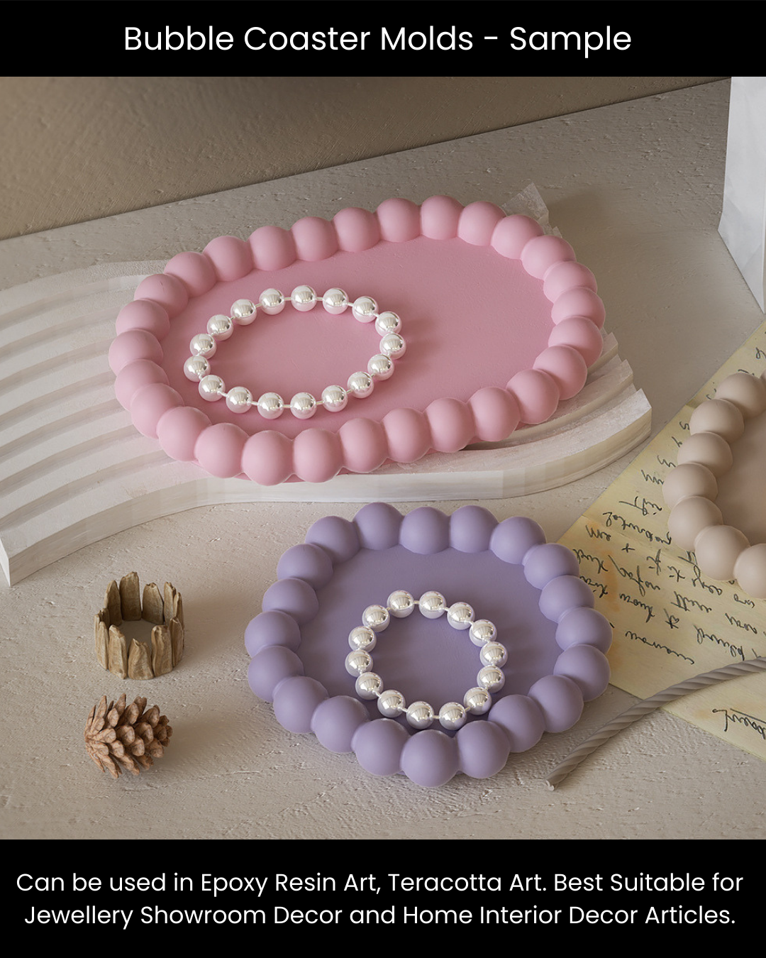 Uneven Rectangular Bubble Coaster Mold