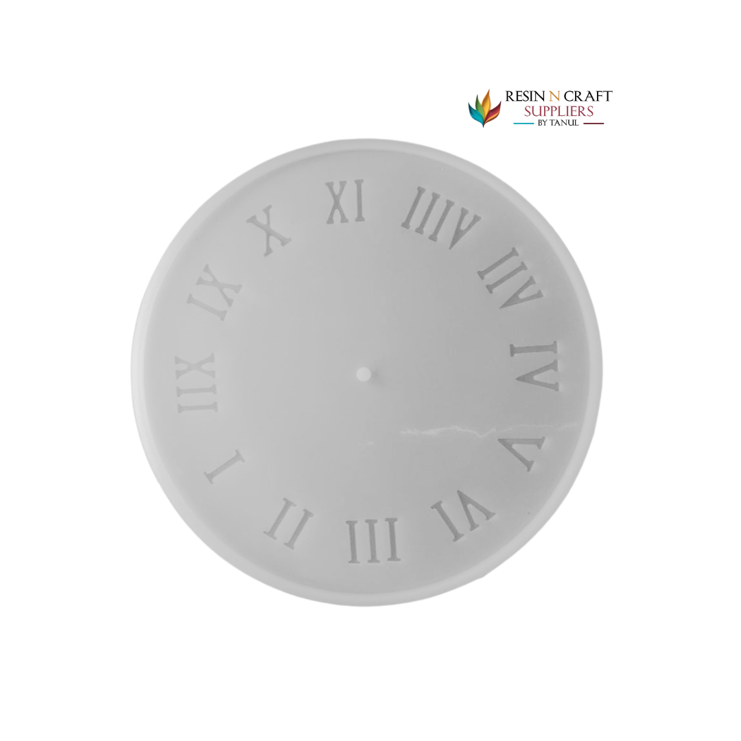 12" Clock Mould – Roman Numeral Silicone Mold