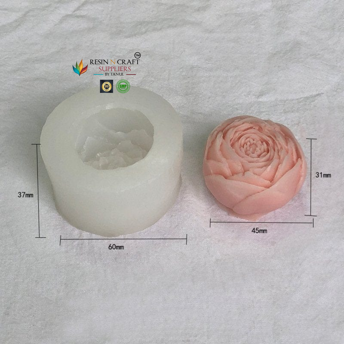 Ranunculus Rose Flower Candle Mold (RHM0179)