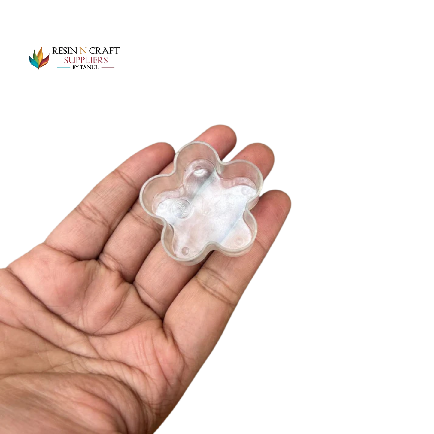 Polycarbonate Holder For Candle – Flower Design (4 × 4.5 × 1.5 cm) – RPM138