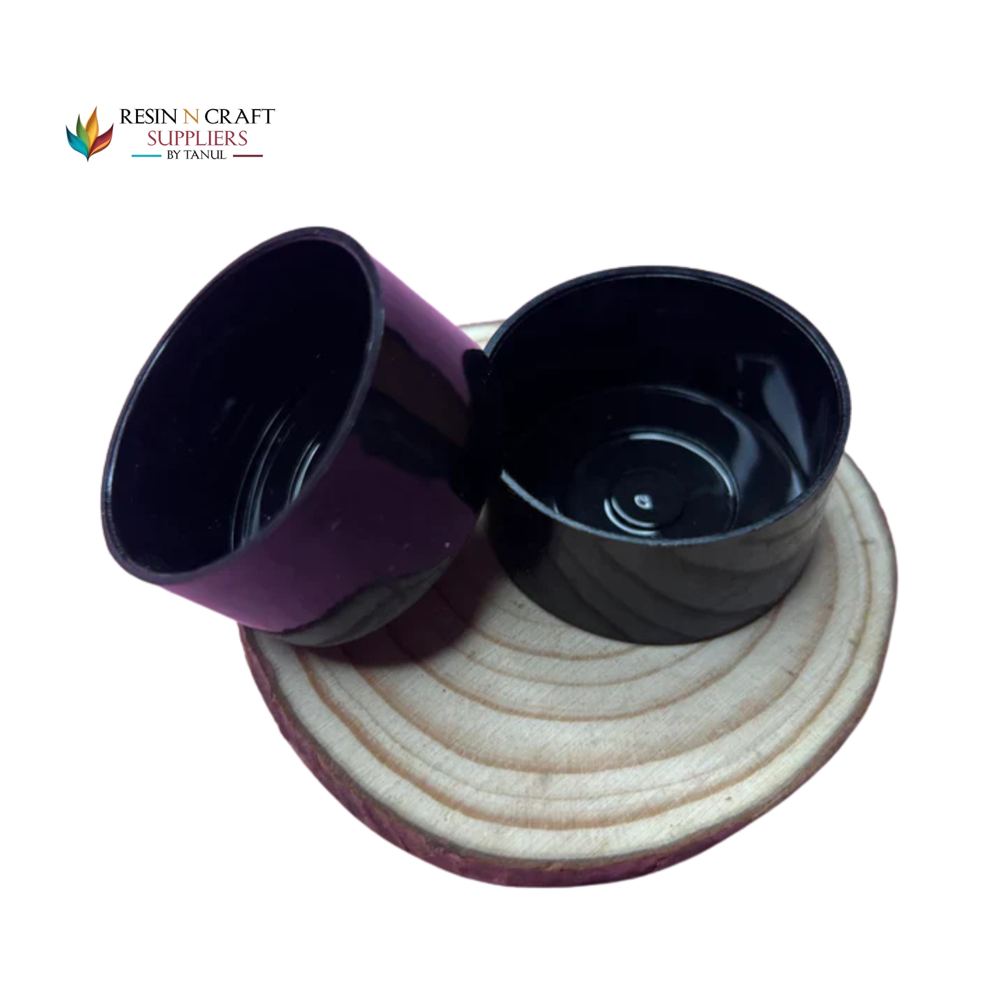 Polycarbonate Holder For Candle – Black Round (3.5*1.8 cm) RPM219