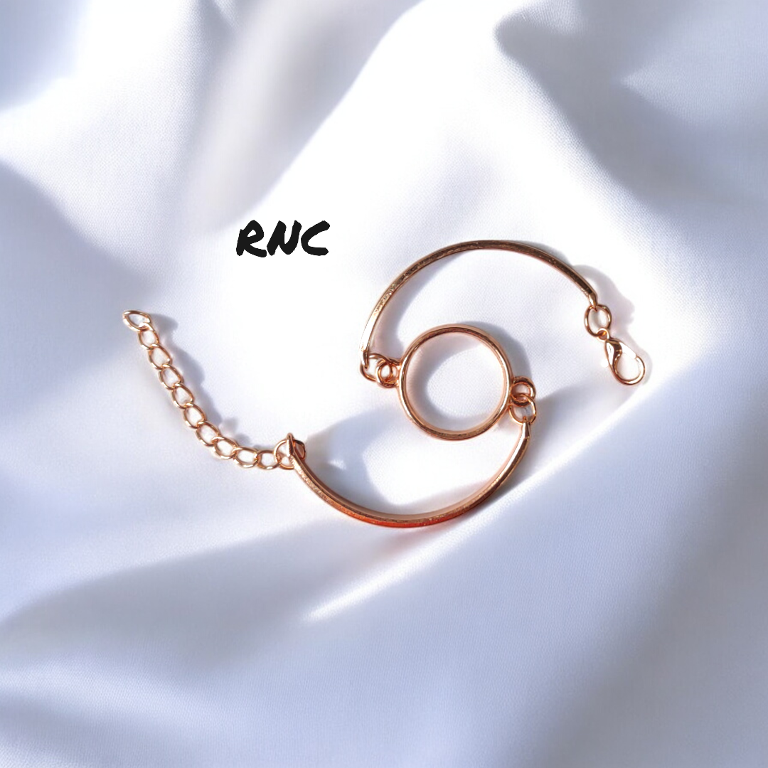 Rose Gold Bracelet with Round Bezel