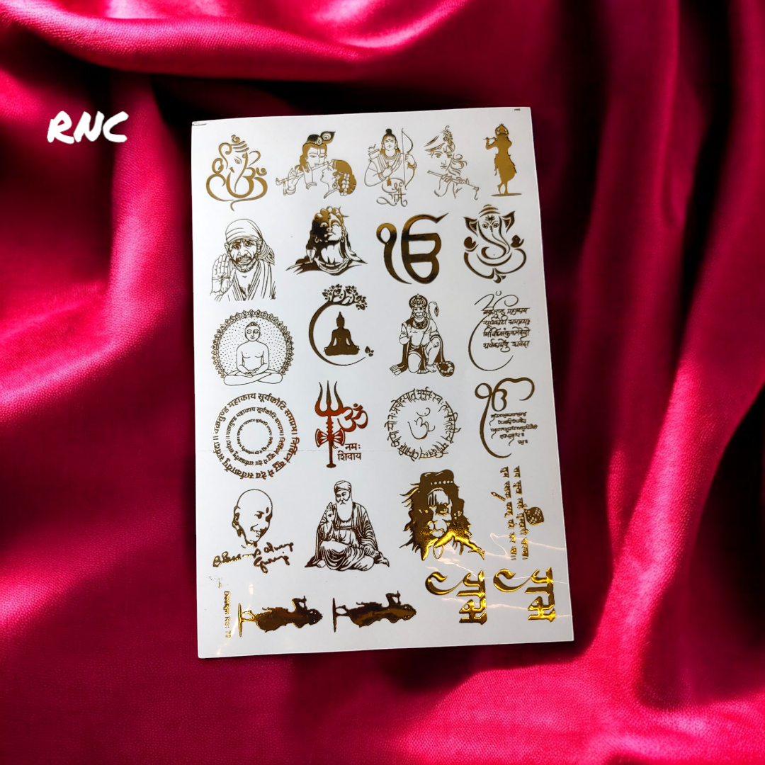 A5 God Gold Embossed Sticker Sheet β Shiny Gold!