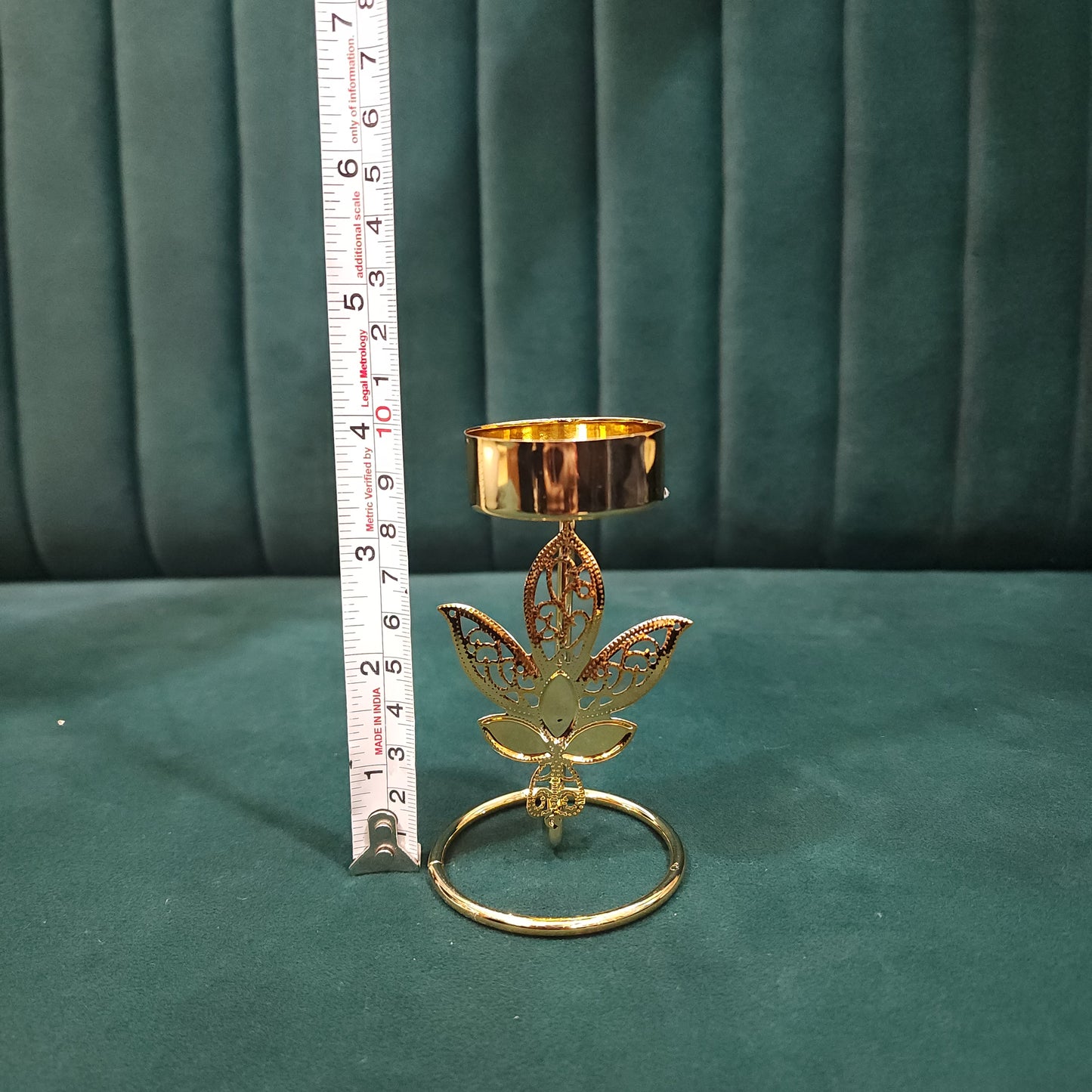 Filigree Butterfly-Leaf T-light Holder (Metal)