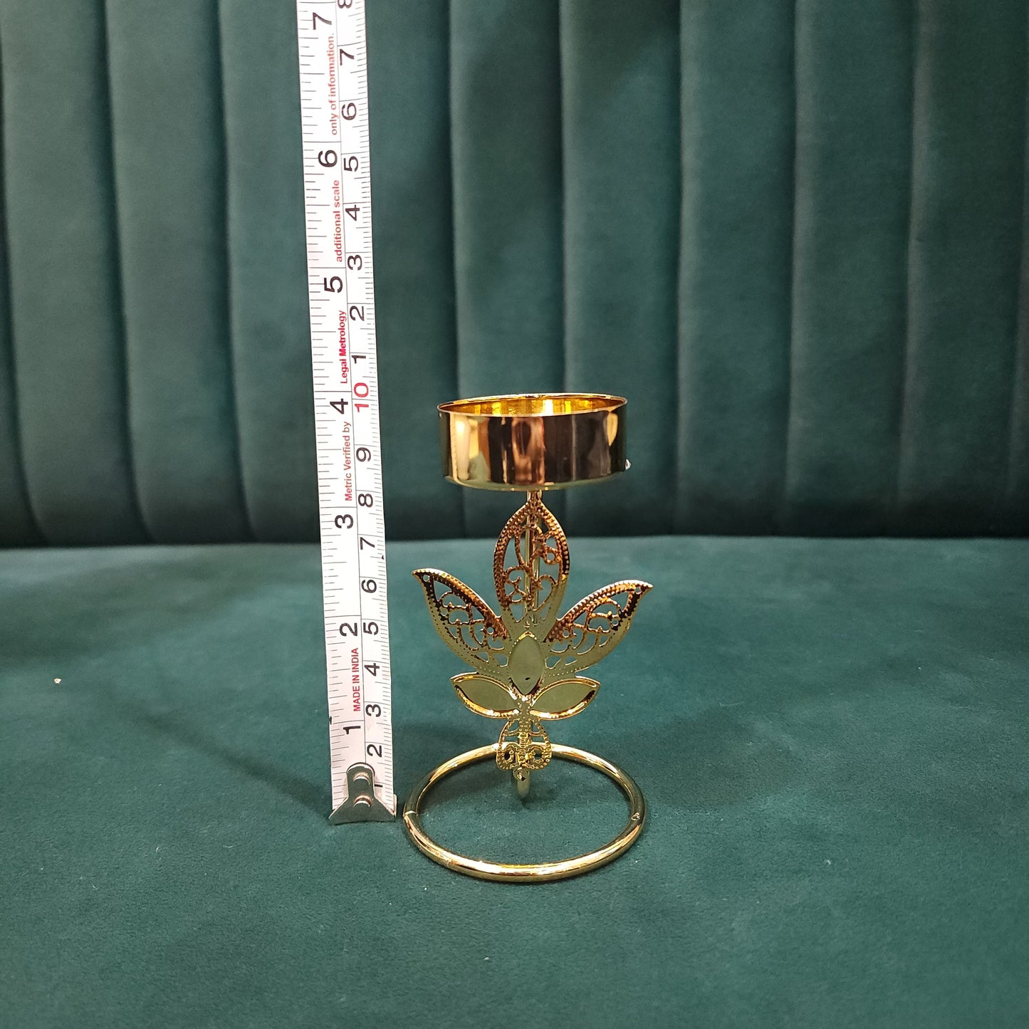 Filigree Butterfly-Leaf T-light Holder (Metal)