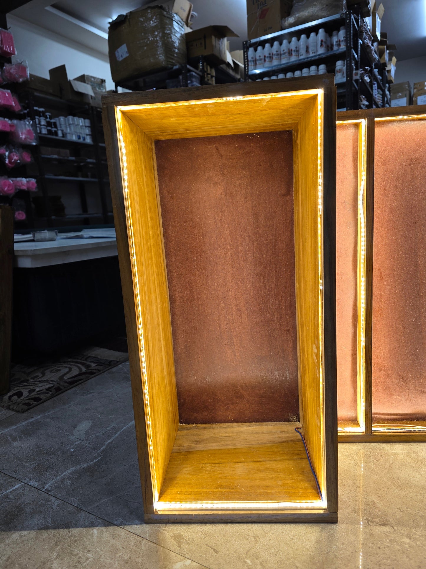 42 x 24 Inch With LED Light MDF BASE , Teakwood & Acrylic Slider