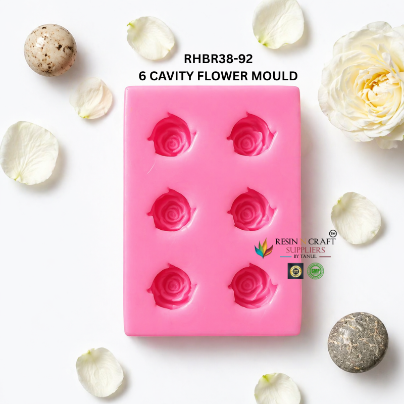 Mini Rose Flower 6 Cavity Candle Mould RHBR38-92M