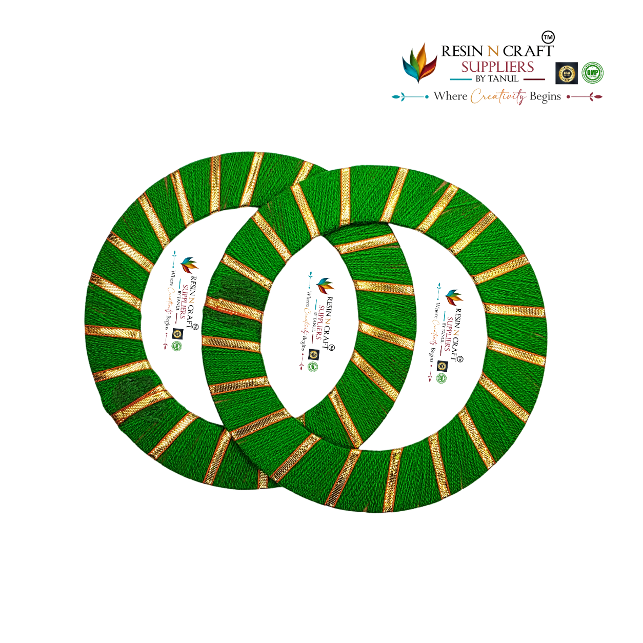 Traditional Plater Ring (Green) / Cloth + Gold Ribbon Ring