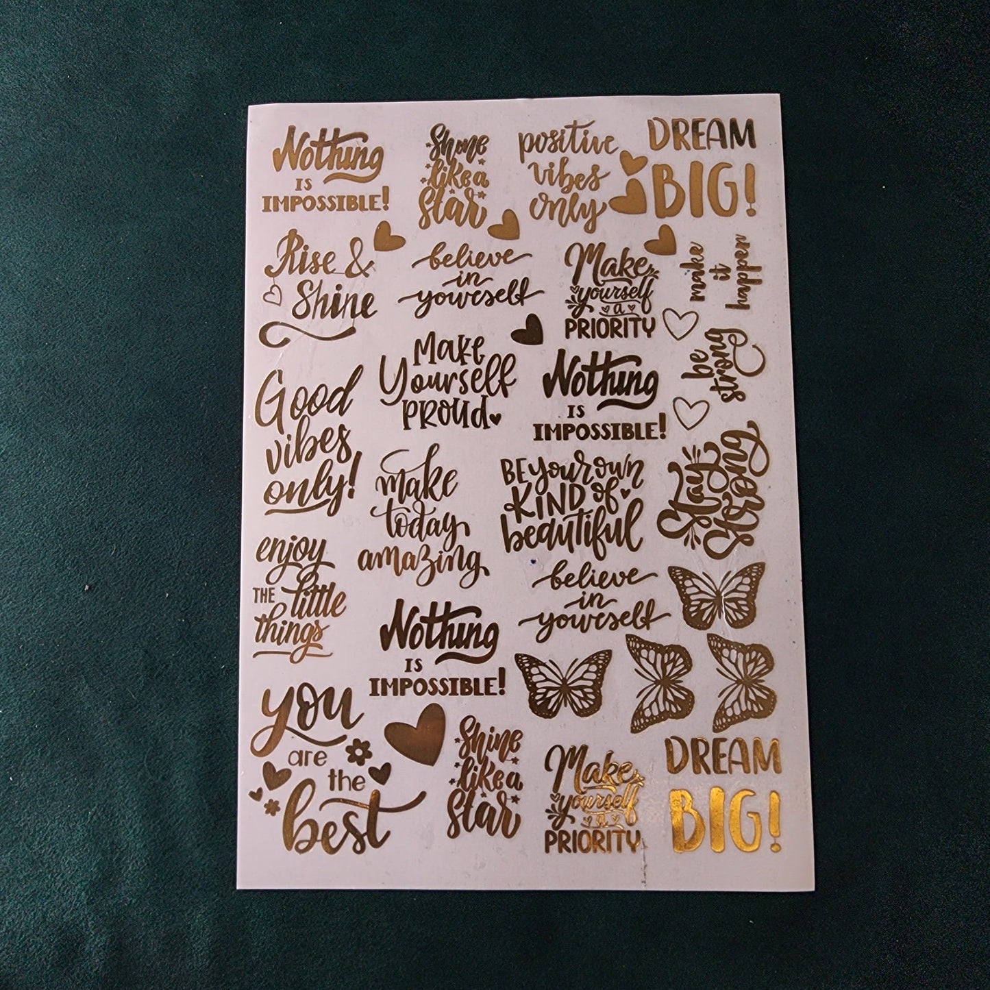 Love Metal Sticker Sheet A4