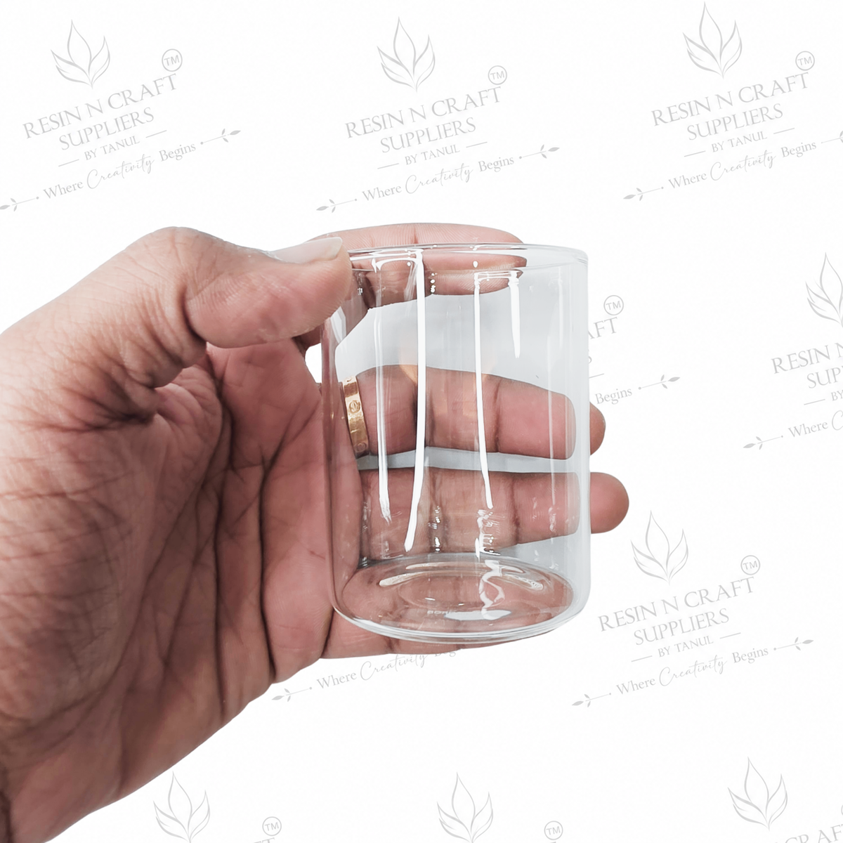 Borosil 120 ML Clear Glass Tumbler | Candle Jar for Wine & Smoothie Candles | Candle Hamper & Resin Art Container