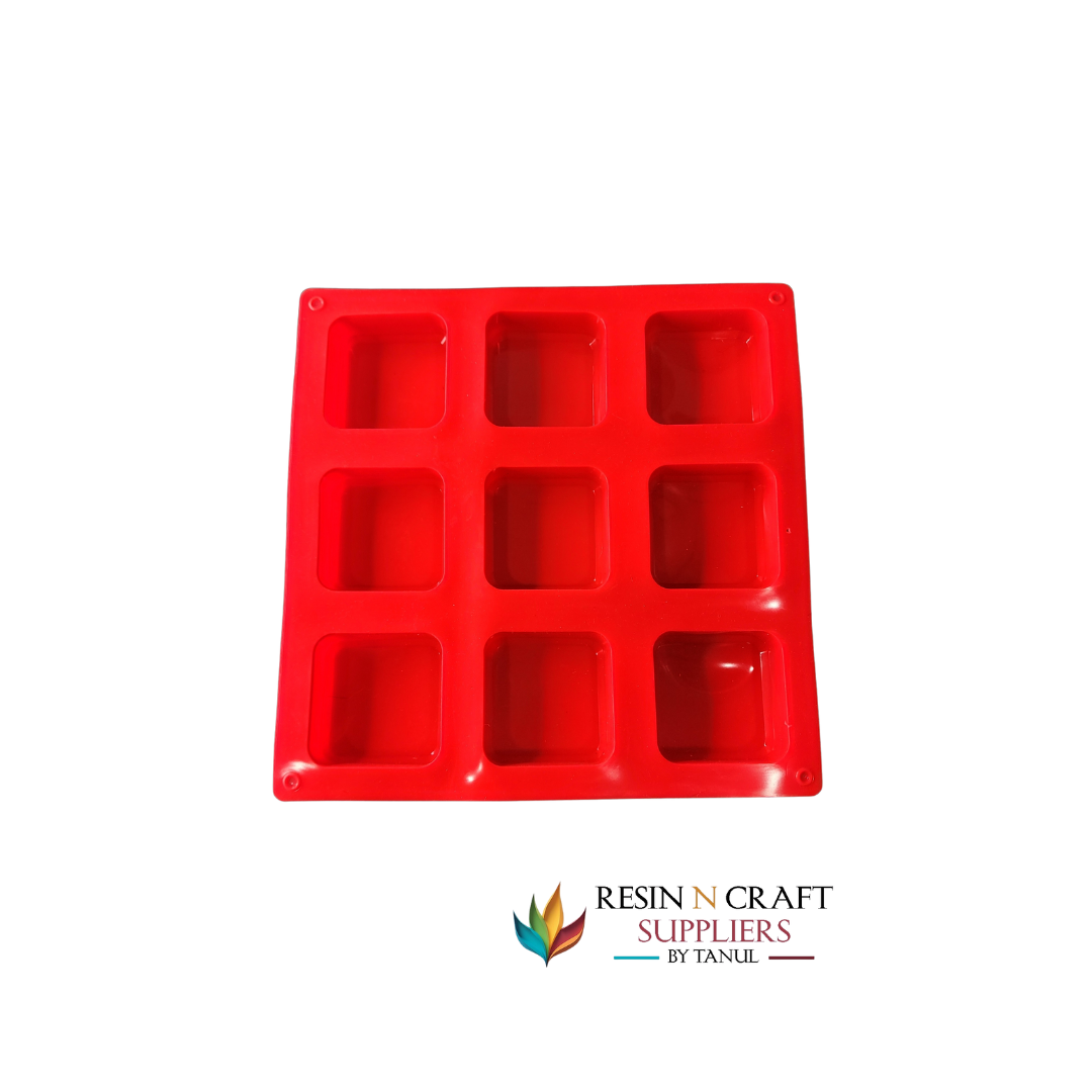 9-Cavity Square Cube Soap / Candle Silicone Mold