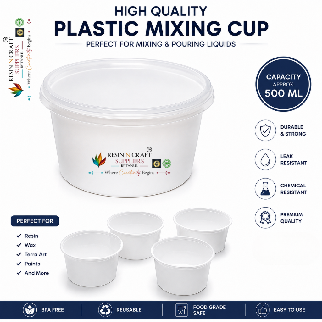 500ml Plastic Mixing Cups for Resin, Wax & Craft Mixing & Pouring Cups | Pack of 5 Pcs