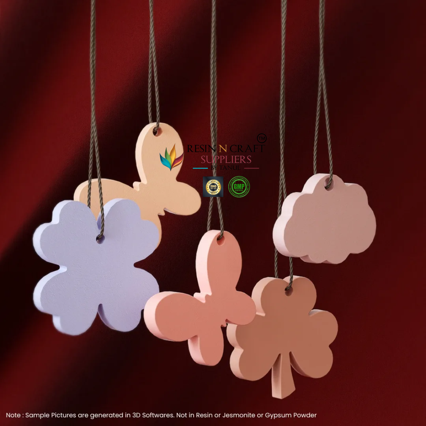 6 Cavity Three-Clover Pendant – Keychain Silicone Mold