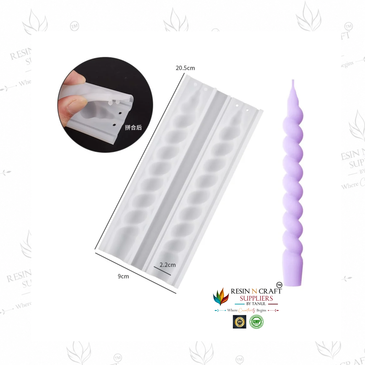 Twisted Spiral Pole Candle Mould (RSM1406M)