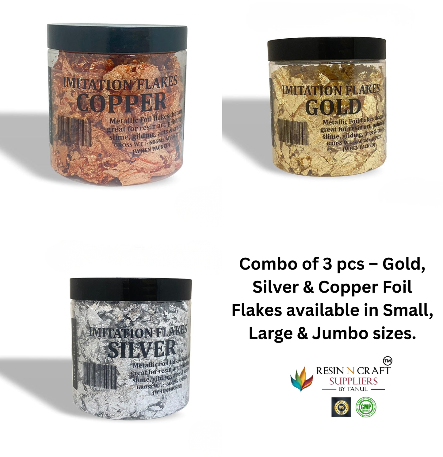 Foil Flakes Combo (Small , Large , Jumbo Jar)